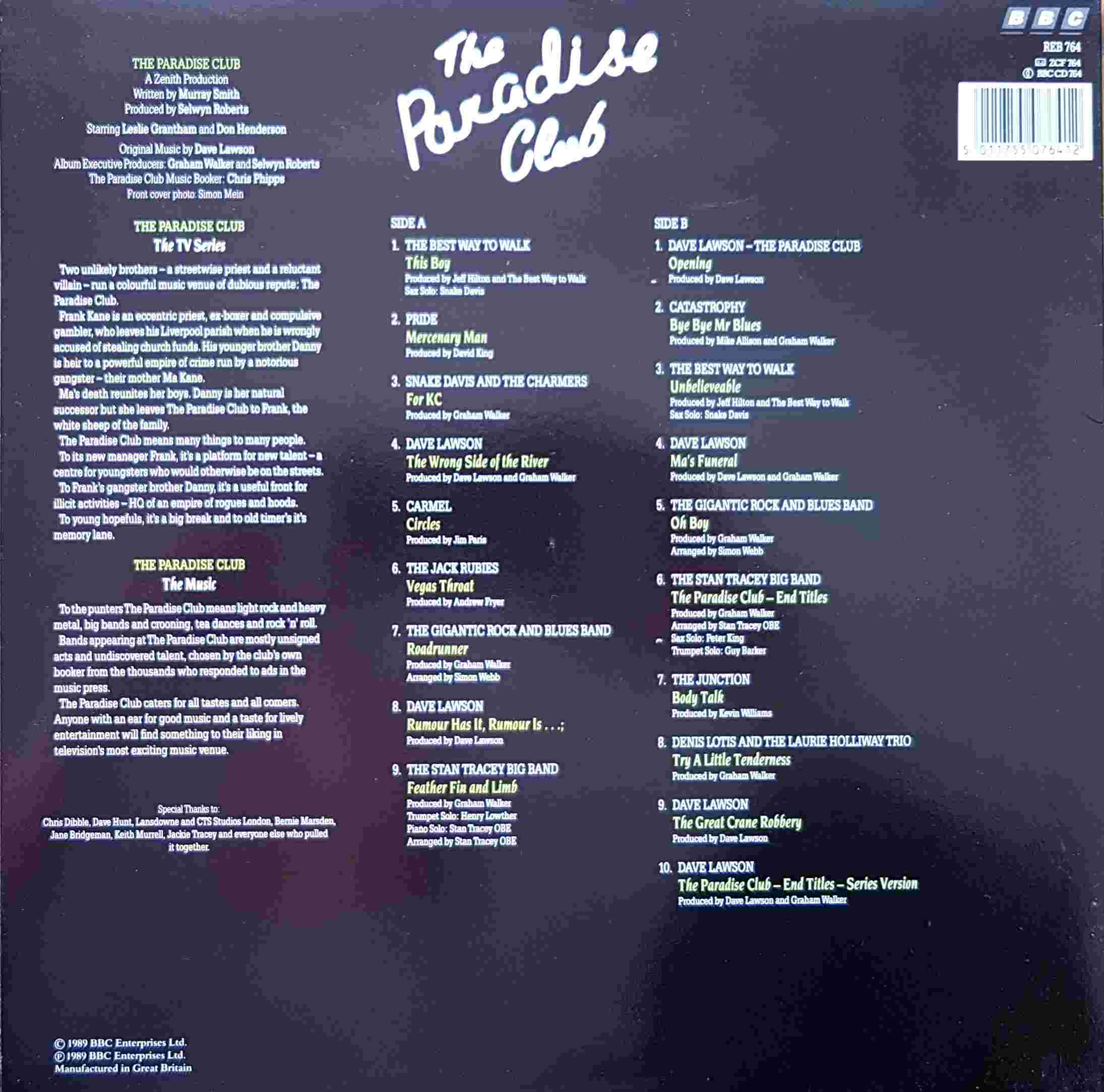 Picture of REB 764 The Paradise Club by artist Various from the BBC records and Tapes library